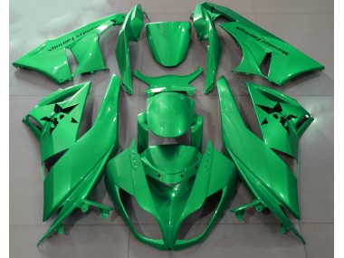 09-12 Glänzendes Grün & Benutzerdefinierte Logos ZX6R Motorrad Verkleidung