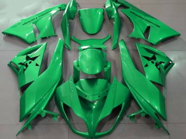 09-12 Glänzendes Grün & Benutzerdefinierte Logos ZX6R Motorrad Verkleidung