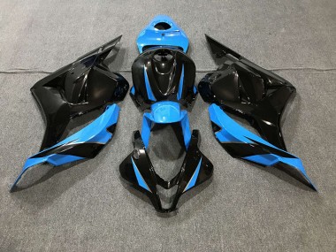 09-12 Glänzendes Schwarz & Himmelblau CBR600RR Motorrad Verkleidung