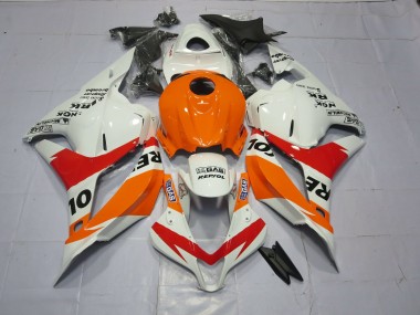 09-12 Hellorange & Weiß Repsol CBR600RR Motorrad Verkleidung
