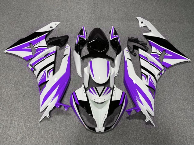 09-12 Lila Weiß & Schwarz Zag ZX6R Motorrad Verkleidung 09-12 Lila Weiß & Schwarz Zag ZX6R Motorrad Verkleidung