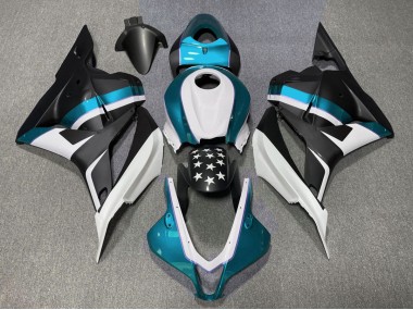 09-12 Matt Schwarzer & Hellblauer Stern CBR600RR Motorrad Verkleidung