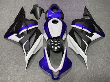 09-12 Matt Schwarzer & Tiefes Blauer Stern CBR600RR Motorrad Verkleidung