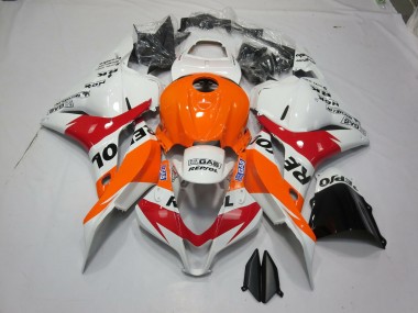 09-12 Weiß Orange Repsol CBR600RR Motorrad Verkleidung