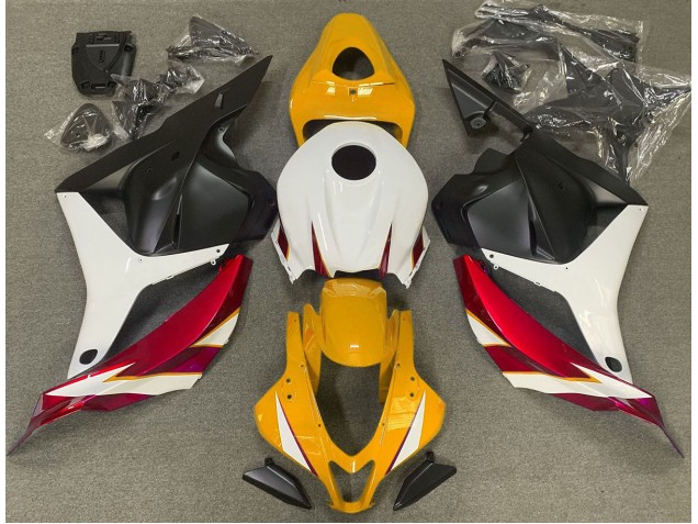 09-12 Rot Glänzend Weiß & Gelb CBR600RR Motorrad Verkleidung