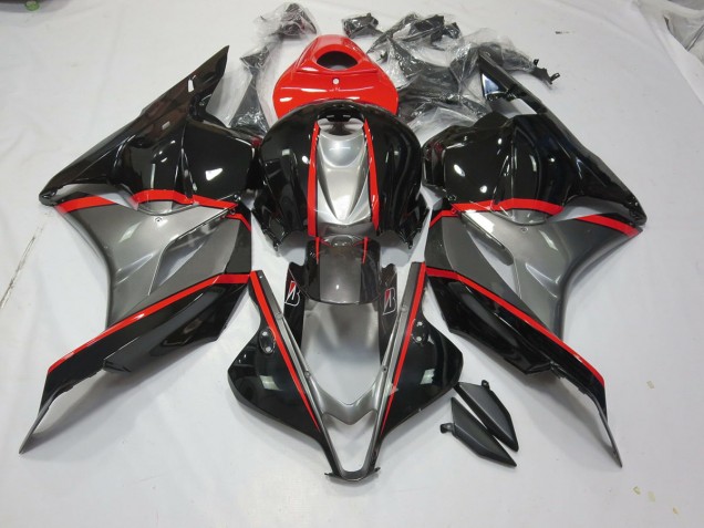 09-12 Schwarz & Grau Rot Pin CBR600RR Motorrad Verkleidung 09-12 Schwarz & Grau Rot Pin CBR600RR Motorrad Verkleidung