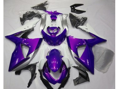 09-16 Glanz Lila & Weiß GSXR 1000 Motorrad Verkleidung