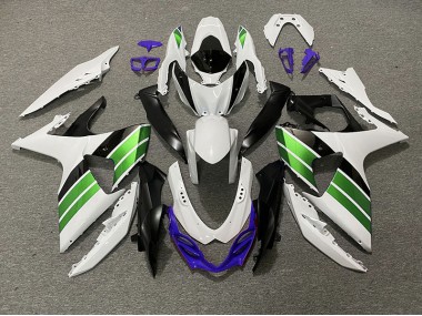 09-16 Glänzend Weiß Grün Schwarz & Lila GSXR 1000 Motorrad Verkleidung