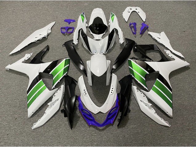 09-16 Glänzend Weiß Grün Schwarz & Lila GSXR 1000 Motorrad Verkleidung