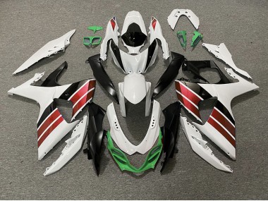 09-16 Glänzend Weiß Rot Schwarz & Grün GSXR 1000 Motorrad Verkleidung