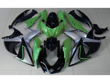 09-16 Grün-Silber & Schwarz GSXR 1000 Motorrad Verkleidung