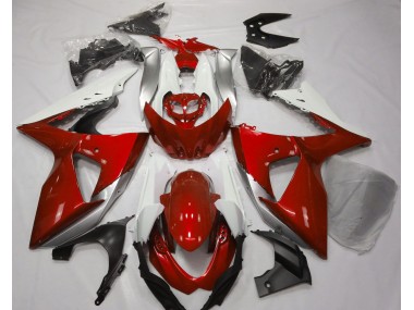 09-16 Rot Glänzend & Weiß GSXR 1000 Motorrad Verkleidung
