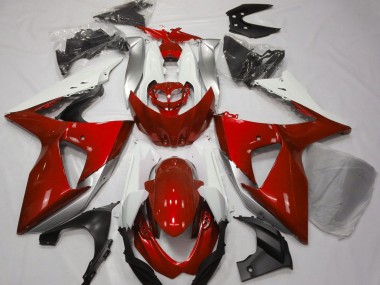 09-16 Rot Glänzend & Weiß GSXR 1000 Motorrad Verkleidung