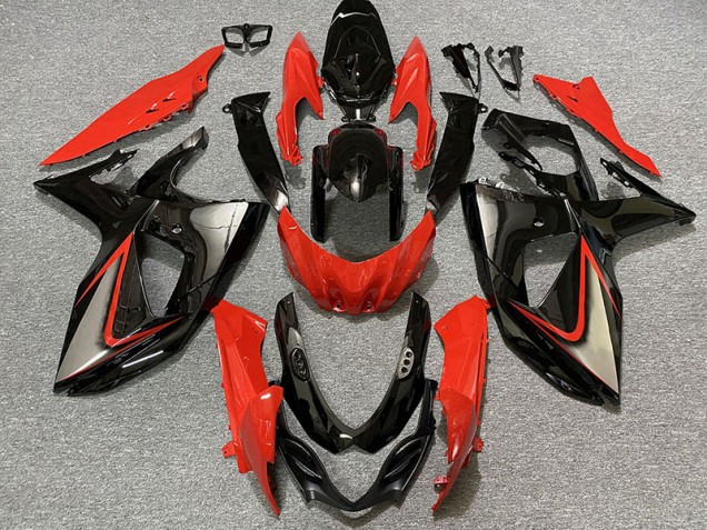 09-16 Rot Glänzend & Schwarz GSXR 1000 Motorrad Verkleidung