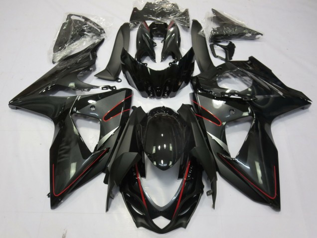 09-16 Silber Schwarz & Rot GSXR 1000 Motorrad Verkleidung