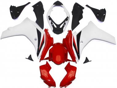 11-12 Rot & Glänzend Weiß CBR600F Motorrad Verkleidung