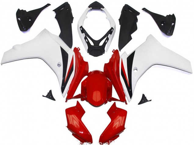 11-12 Rot & Glänzend Weiß CBR600F Motorrad Verkleidung