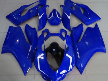 11-14 Glänzend Blau & Weiß Ducati 1199 Motorrad Verkleidung