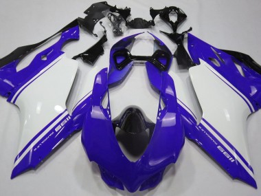 11-14 Glänzend Blau Weiß & Schwarz Ducati 1199 Motorrad Verkleidung