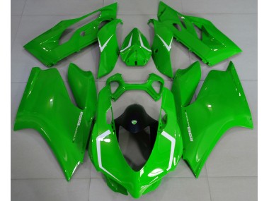 11-14 Glänzend Grün & Weiß Ducati 1199 Motorrad Verkleidung