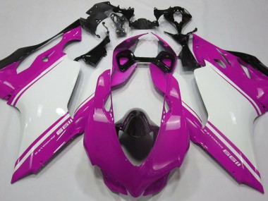 11-14 Glanzrosa Weiß & Schwarz Ducati 1199 Motorrad Verkleidung