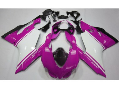 11-14 Glanzrosa Weiß & Schwarz Ducati 1199 Motorrad Verkleidung