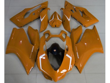 11-14 Orange Glänzend & Weiß Ducati 1199 Motorrad Verkleidung