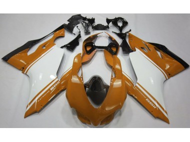 11-14 Orange Glänzend Silber & Schwarz Ducati 1199 Motorrad Verkleidung