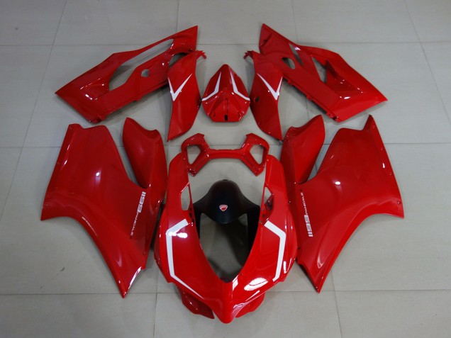 11-14 Rot Glänzend & Weiß Ducati 1199 Motorrad Verkleidung