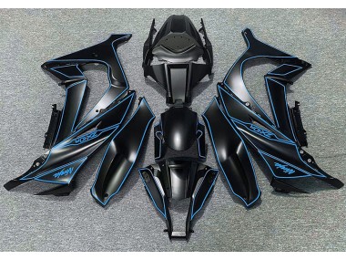 11-15 Matt Schwarzes & Blaues Futter ZX10R Motorrad Verkleidung