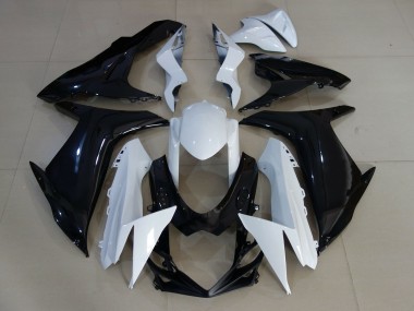 11-24 Glänzend Weiß & Schwarz GSXR 600-750 Motorrad Verkleidung