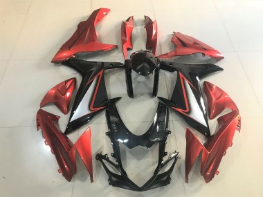 11-24 Glänzendes Schwarz & Leuchtendes Orange GSXR 600-750 Motorrad Verkleidung