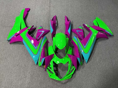 11-24 Grün Hellblau & Magenta GSXR 600-750 Motorrad Verkleidung