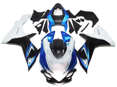 11-24 Hellblau & Glänzend Weiß Mit Schwarz GSXR 600-750 Motorrad Verkleidung