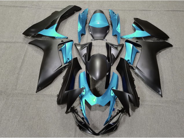 11-24 Hellblau & Matt Schwarz GSXR 600-750 Motorrad Verkleidung 11-24 Hellblau & Matt Schwarz GSXR 600-750 Motorrad Verkleidung