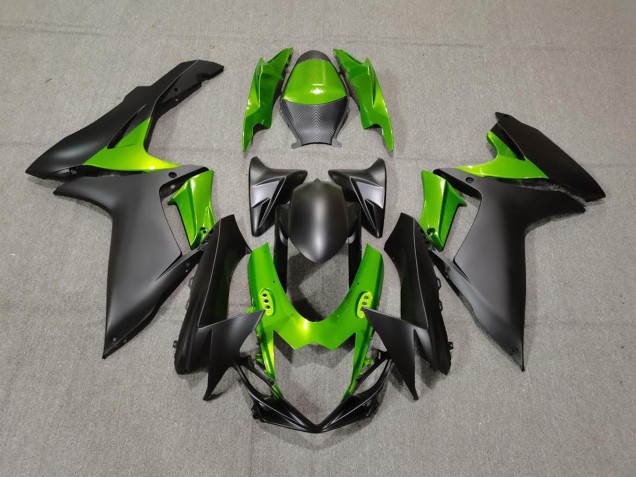 11-24 Matt Schwarz & Grün GSXR 600-750 Motorrad Verkleidung