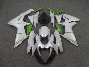 11-24 Perlweiß & Grün GSXR 600-750 Motorrad Verkleidung