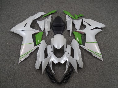 11-24 Perlweiß & Grün GSXR 600-750 Motorrad Verkleidung