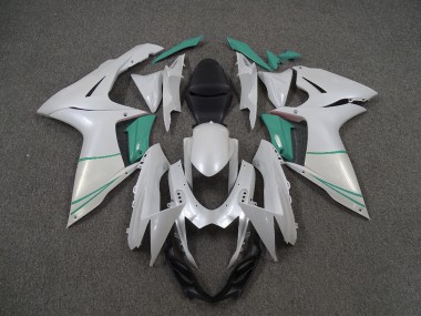 11-24 Perlweiß & T-Blau GSXR 600-750 Motorrad Verkleidung