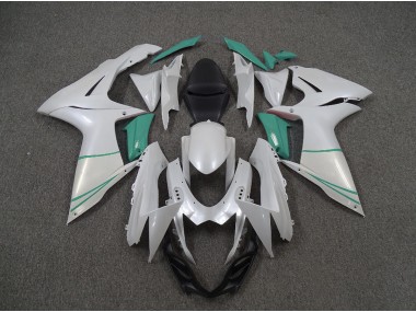 11-24 Perlweiß & T-Blau GSXR 600-750 Motorrad Verkleidung