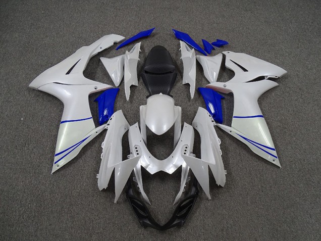 11-24 Perlweiß & Tiefes Blau GSXR 600-750 Motorrad Verkleidung