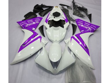 12-14 Glänzend Weiß & Lila R1 Motorrad Verkleidung