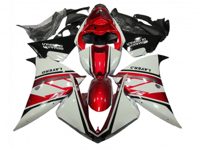 12-14 Glänzend Weiß & Rot R1 Motorrad Verkleidung