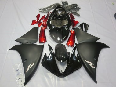 12-14 Matt Schwarz Rot R1 Motorrad Verkleidung