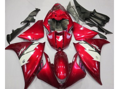 12-14 Rot Glänzend & Weiß R1 Motorrad Verkleidung