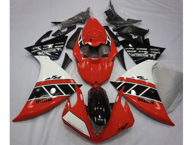 12-14 Rot Glänzend Weiß & Schwarz R1 Motorrad Verkleidung