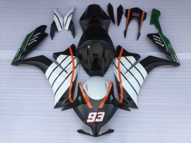 12-16 93 Baracuda Weiß & Schwarz CBR1000RR Motorrad Verkleidung