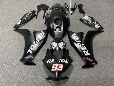 12-16 Matt Schwarz Repsol CBR1000RR Motorrad Verkleidung