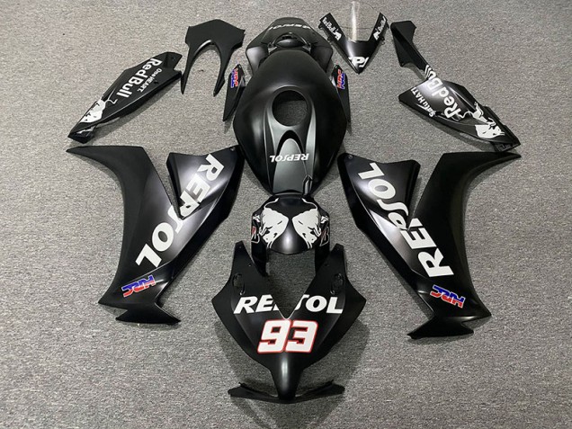 12-16 Matt Schwarz Repsol CBR1000RR Motorrad Verkleidung