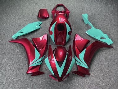 12-16 Rot Glänzend & Blaugrün CBR1000RR Motorrad Verkleidung